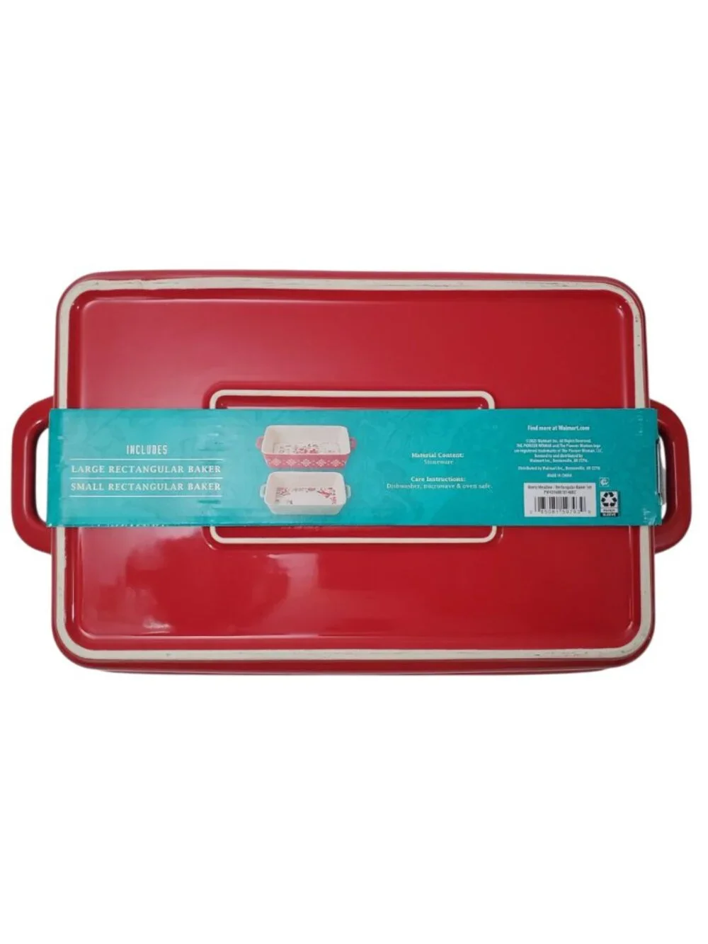 The Pioneer Woman Merry Meadow X-Mas 2-Piece Floral Rectangular Baker Set Stonew